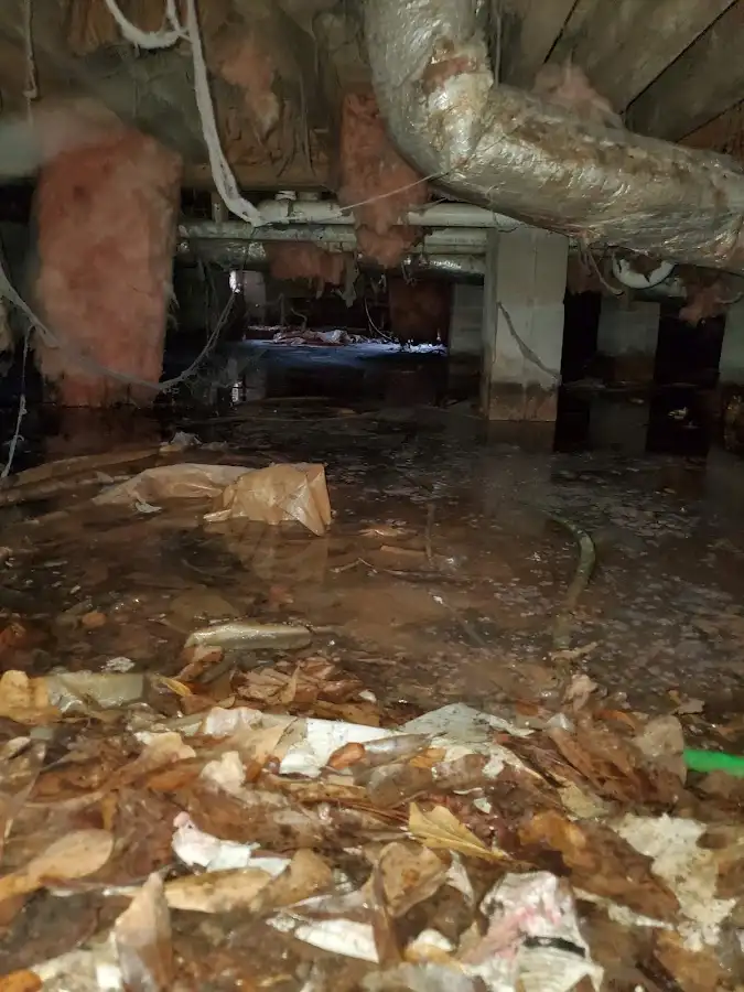 Crawl space flood assessment for Commercial Water Damage Restoration in Wheeling